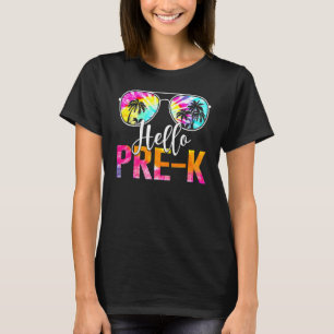Tie Dye Hello Pre K Teacher First Day Of School T-Shirt