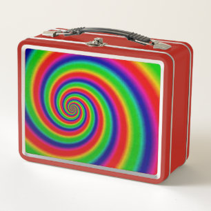 TIE-DYE hippie 1960s vintage metal lunch box