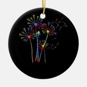 Tie Dye Hippie Dandelion Lacrosse Stick for Lacros Ceramic Ornament