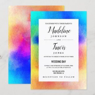 Tie Dye Hippie des années 60 Invitations au mariag