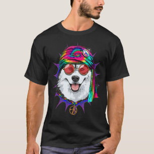 Tie Dye Hippie Siberian Husky Hippiness Peace Love T-Shirt