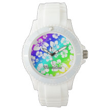 Tie Dye Hisbiscus Montre avec le nom CUSTOMIZABLE
