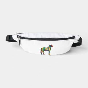 Tie Dye Horse Vintage Engraving Vector Art Fanny Pack