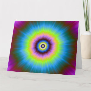 Tie-Dye in Blue Pink Yellow Greeting Card