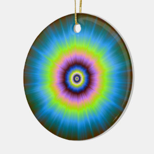 Tie-Dye in Blue Pink Yellow Ornament