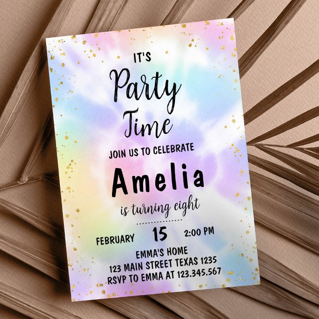 Tie Dye Invitation du 8e anniversaire (Créateur téléchargé)