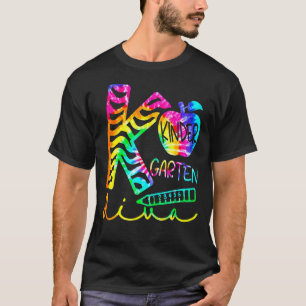Tie Dye Kindergarten Diva Back To School Team Teac T-Shirt