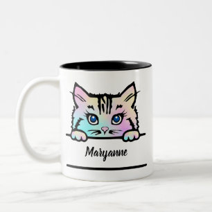Tie Dye Kitty Mug