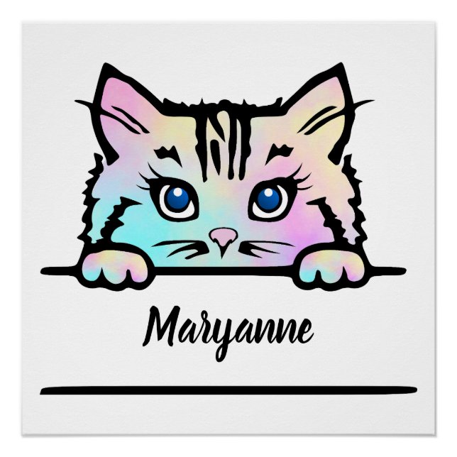 Tie Dye Kitty Poster (Front)