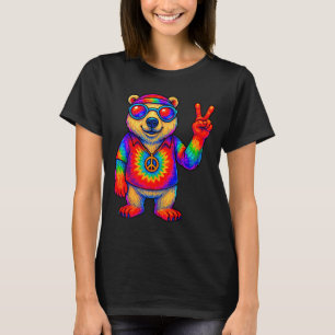 Tie-dye Lar Bear Peace Sign Hip  T-Shirt