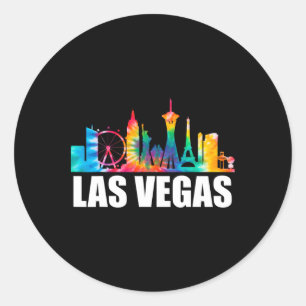 Tie Dye Las Vegas Nevada Groom Party Trip Vacation Classic Round Sticker