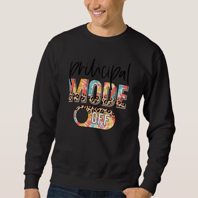 Tie Dye Leopard Elementary School Principal Apprec Sweatshirt (Front)