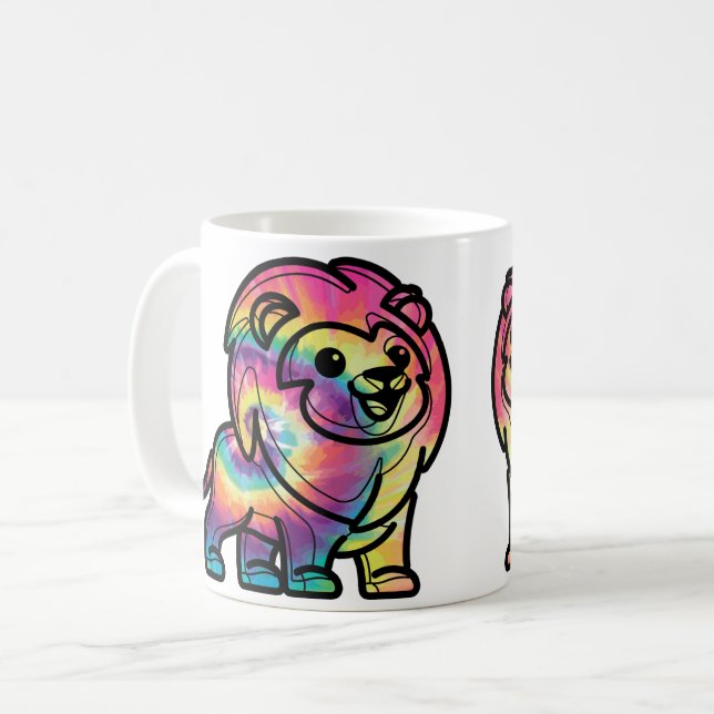 Tie Dye Lion Coffee Mug (Front Left)