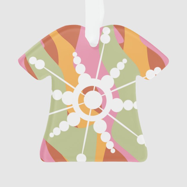Tie Dye Liquid Retro Groovy Christmas Ornament (Front)