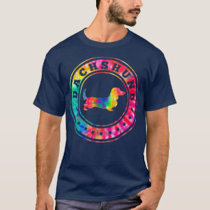 Tie Dye Long Hair Dachshund Dog Mom Dad Pet Lover T-Shirt