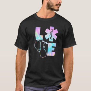 Tie Dye Love Scrub Life Stethoscope Nursing Nurses T-Shirt