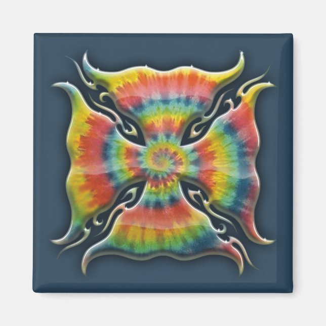 Tie-Dye Maltese Cross Magnet (Front)