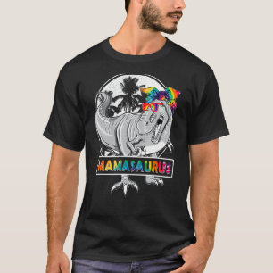 Tie Dye Mamasaurus Dinosaur Rex Mama Mommy Mother' T-Shirt