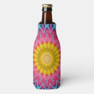 Tie Dye Mandala Kaleidoscope Medallion Flower Bottle Cooler