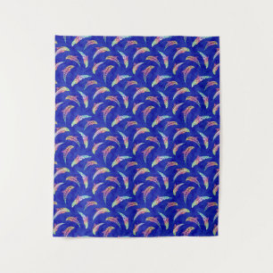 Tie Dye Marine Animals Dolphins Marlins Tapestry