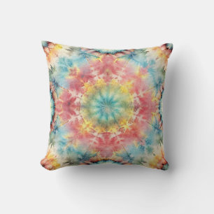  Tie Dye Medallion Print  Throw Pillow