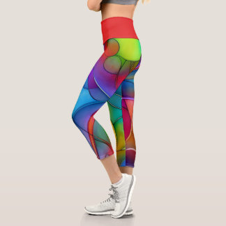 Tie-dye Meet Lines and Colours Capri Leggings