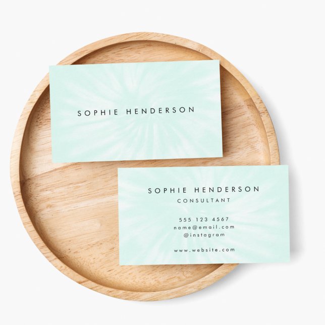 Tie Dye | Mint Green Soft Pastel Minimalist Business Card (Creator Uploaded)