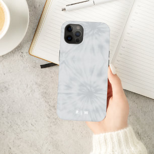 Tie Dye   Modern Minimalist Grey Monogram Case-Mate iPhone 14 Case