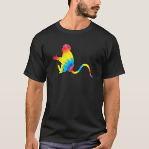Tie Dye Monkey Rainbow Print Primate Hippie Peace T-Shirt