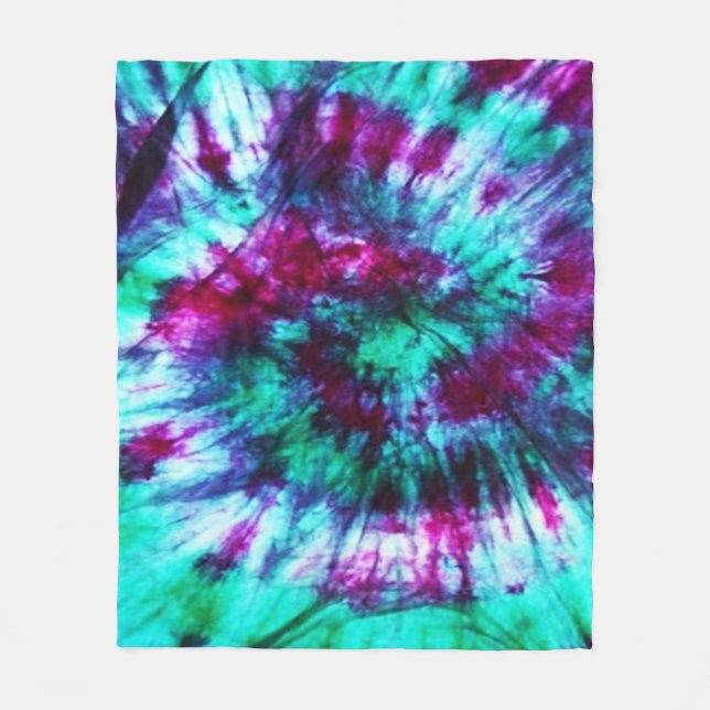 Tie Dye multicolor Fleece Blanket (Front)
