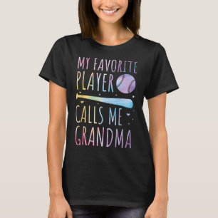 Tie-dye My Favourite Player Calls Me Grandma Baseb T-Shirt