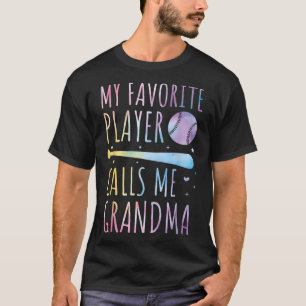 Tie-dye My Favourite Player Calls Me Grandma Baseb T-Shirt
