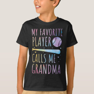 Tie-dye My Favourite Player Calls Me Grandma Baseb T-Shirt