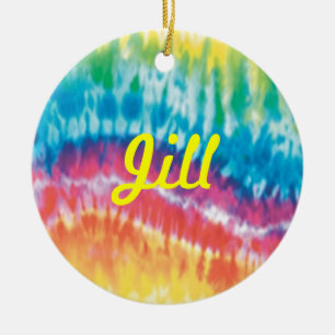 Tie Dye Name Ornament