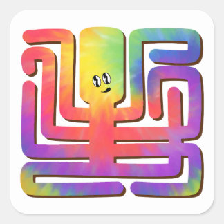 Tie-Dye Octopus Square Sticker