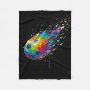 Tie-dye Paint Splats Soccer Footbyll Player Fans E Fleece Blanket