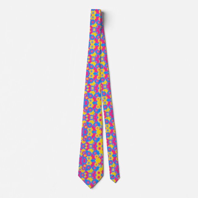 Tie Dye Pansexual Pride Neck Tie (Front)