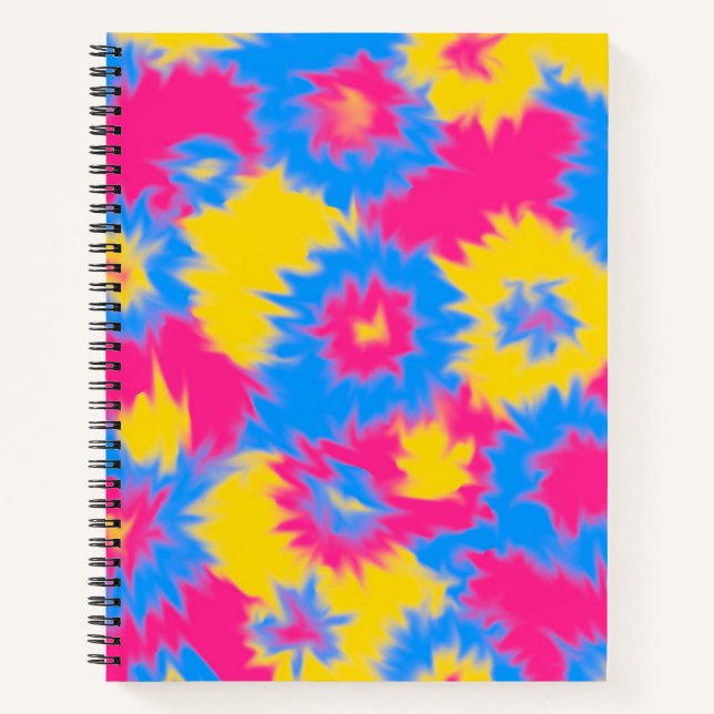 Tie Dye Pansexual Pride Notebook (Front)