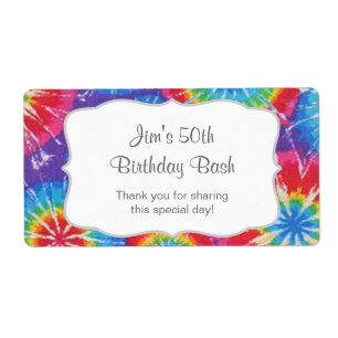 Tie Dye Party Bouteille d'eau de faveur - customis