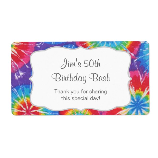 Tie Dye Party Bouteille d'eau de faveur - customis (Devant)