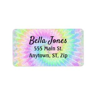 Tie Dye Pastel Address Label