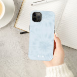 Tie Dye | Pastel Blue Modern Stylish Monogram Case-Mate iPhone 14 Case<br><div class="desc">A simple tie dye pattern with a soft pastel blue colour palette. The perfect on trend gift or accessory can easily be customized with your name, initials, monogram, hashtag or slogan! Tie-Dye is making a major comeback right now and is officially the Biggest Trend of the Year! We think tie-dye...</div>