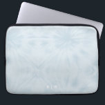 Tie Dye | Pastel Blue Modern Stylish Monogram Laptop Sleeve<br><div class="desc">A simple tie dye pattern with a soft pastel blue colour palette. The perfect on trend gift or accessory can easily be customized with your name, initials, monogram, hashtag or slogan! Tie-Dye is making a major comeback right now and is officially the Biggest Trend of the Year! We think tie-dye...</div>