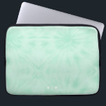 Tie Dye | Pastel Mint Green Monogram Laptop Sleeve<br><div class="desc">A simple tie dye pattern with a soft pastel mint green colour palette. The perfect on trend gift or accessory can easily be customized with your name, initials, monogram, hashtag or slogan! Tie-Dye is making a major comeback right now and is officially the Biggest Trend of the Year! We think...</div>