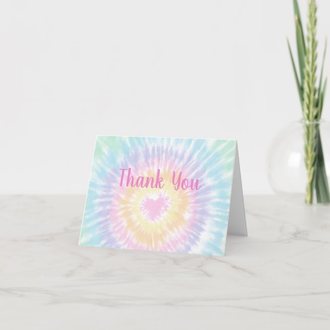 Tie Dye Pastel Rainbow Boho Hippie Merci (Devant)