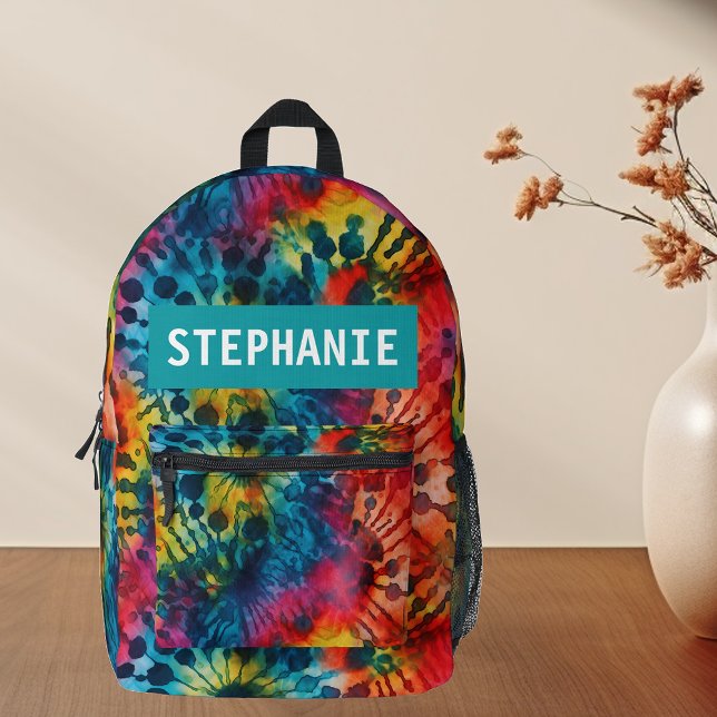 Tie Dye Pattern Colourful Personalized Printed Backpack (Creator Uploaded)