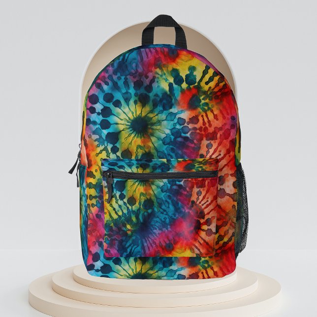 Tie Dye Pattern Colourful Printed Backpack (Creator Uploaded)