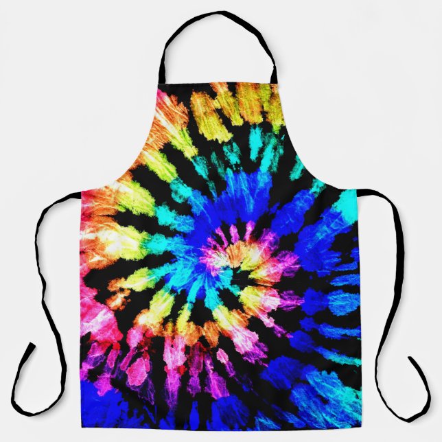 Tie dye pattern. Hand drawn rainbow shibori. Ink t Apron (Front)