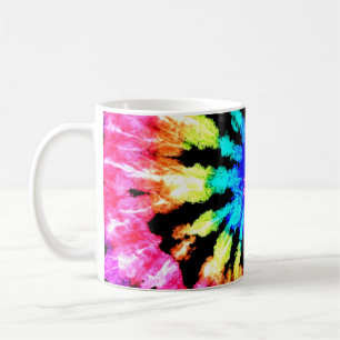Tie dye pattern. Hand drawn rainbow shibori. Ink t Coffee Mug
