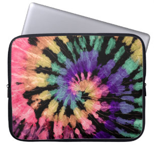 Tie dye pattern. Hand drawn rainbow shibori. Ink t Laptop Sleeve